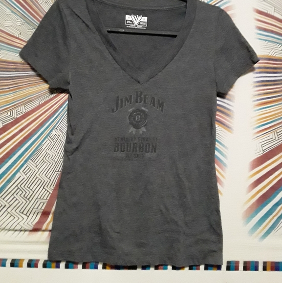 LevelWear/Jim Beam Kentucky Straight Bourbon Whiskey Womens (Med) Vneck Teeshirt - Picture 3 of 10